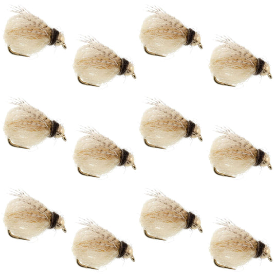 Bead Head LaFontaine Tan Deep Sparkle Caddis Pupa - 12 Flies Size 12