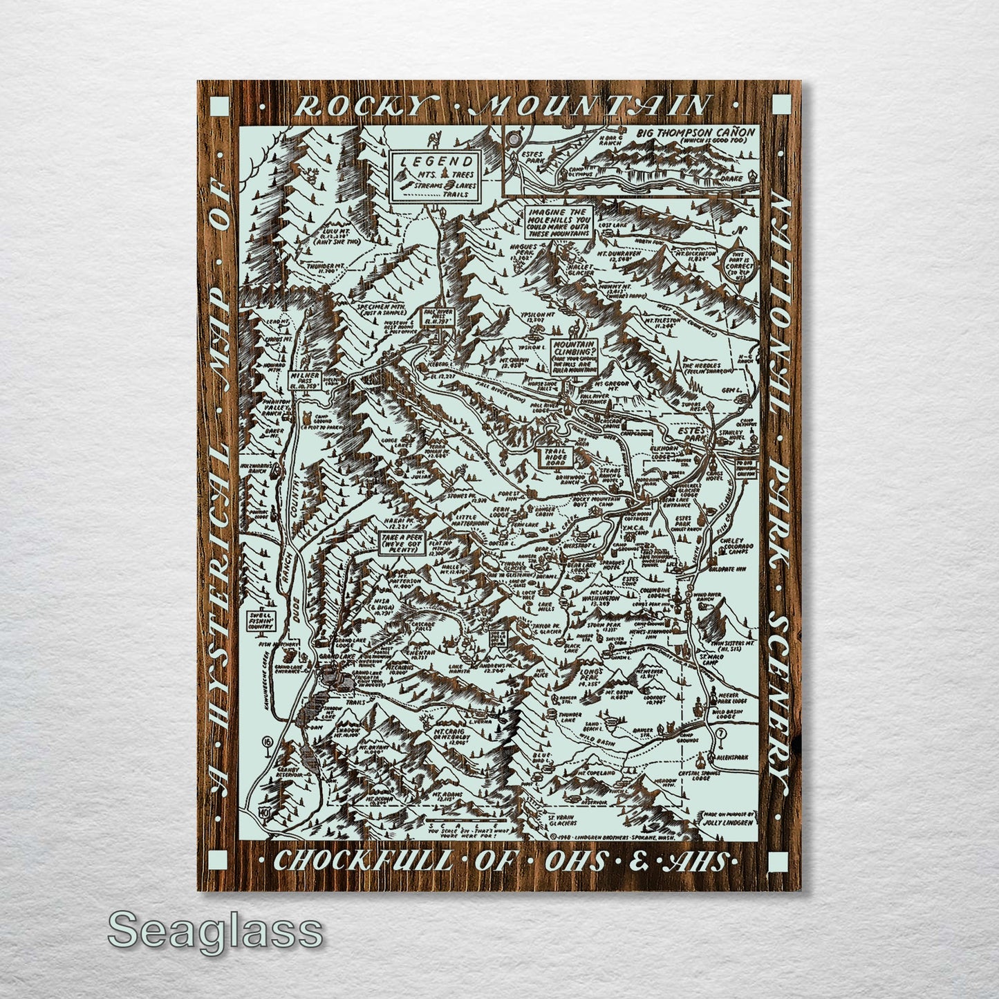 Rocky Mountain National Park Hysterical Map