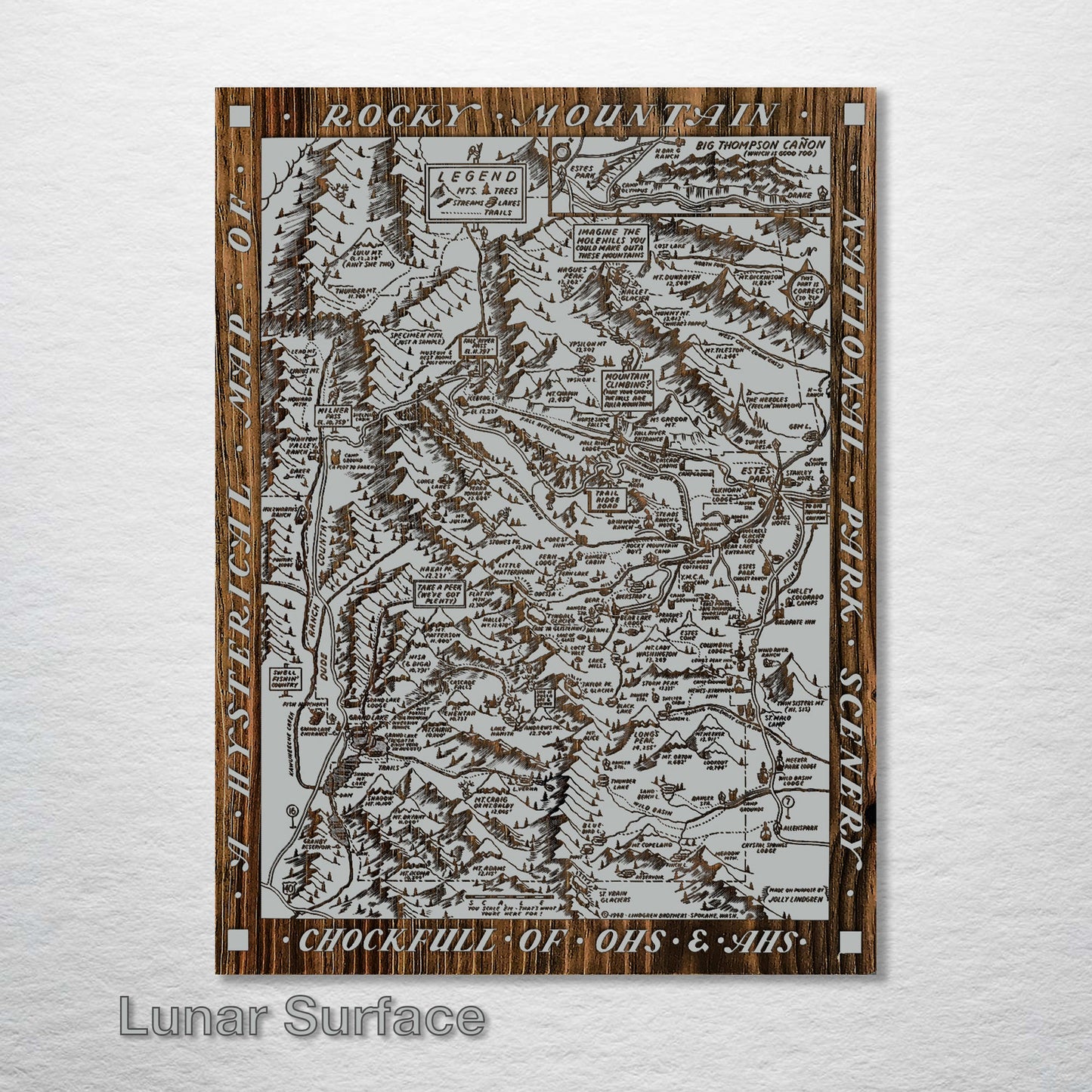 Rocky Mountain National Park Hysterical Map