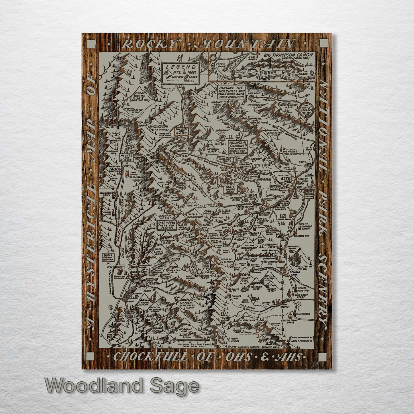 Rocky Mountain National Park Hysterical Map