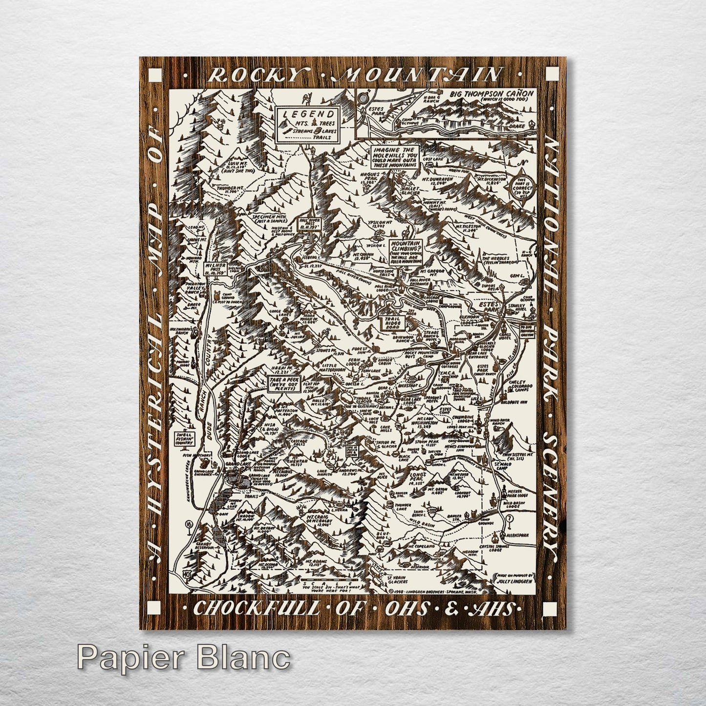 Rocky Mountain National Park Hysterical Map