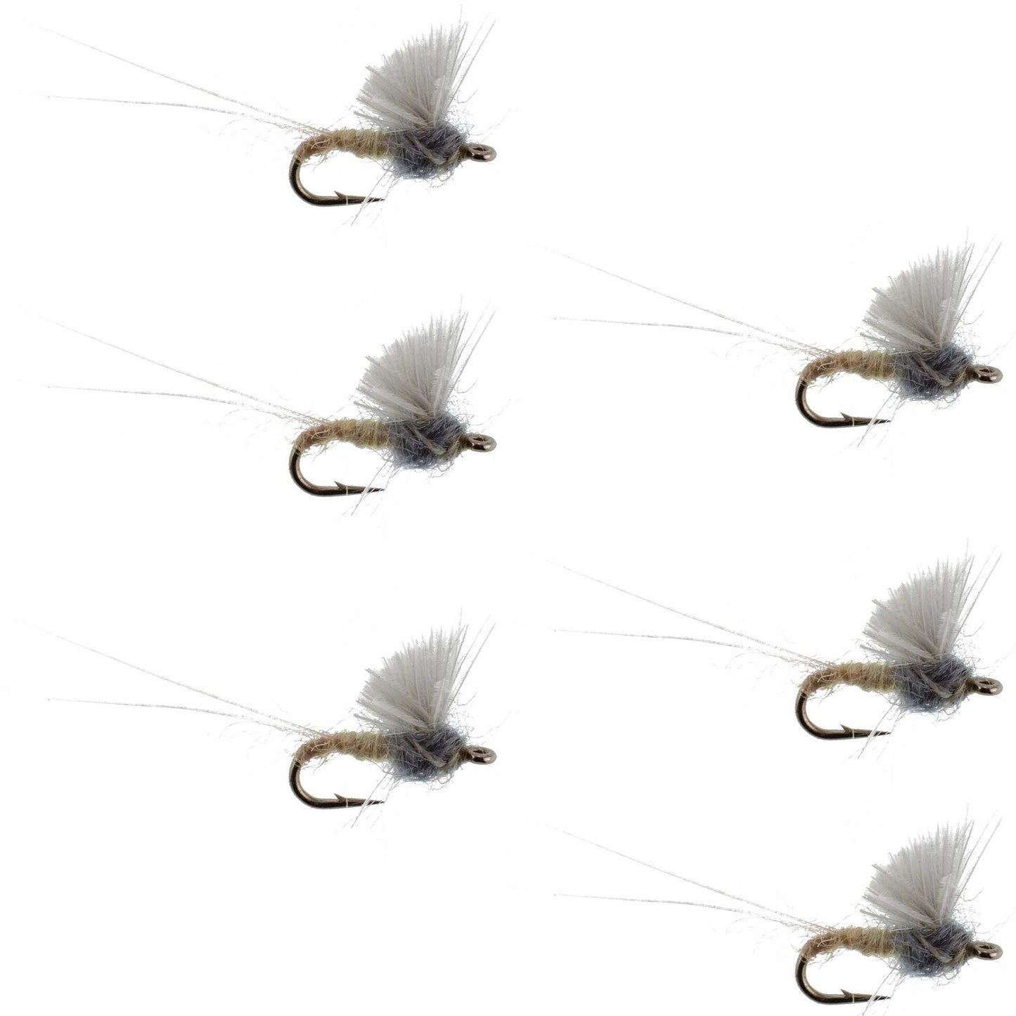 RS2 Gray Emerger Midge - 6 Flies Hook Size 20