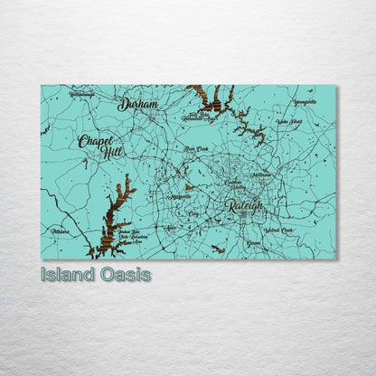 Raleigh, North Carolina Whimsical Map