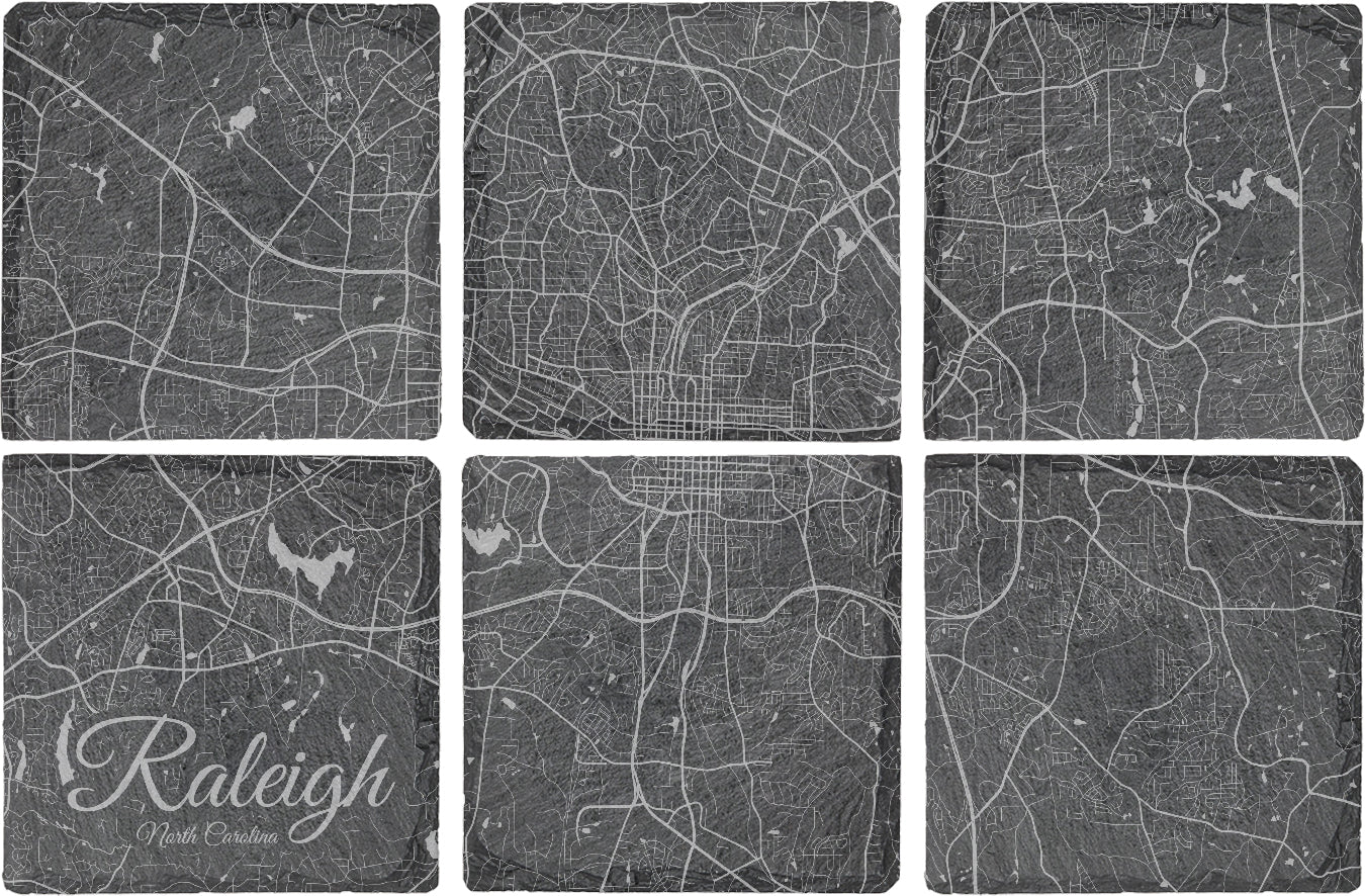 Raleigh, North Carolina Square Slate Coaster