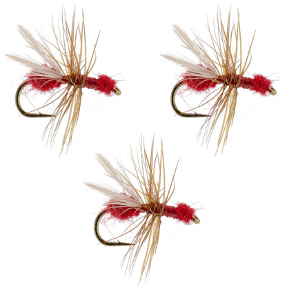 3 Pack Red Fur Flying Ant Terrestrial Trout Dry Fly - Hook Size 14