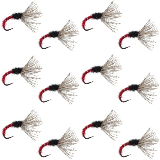Red Zebra Sakasa Kebari - 12 Tenkara Flies - Size 16