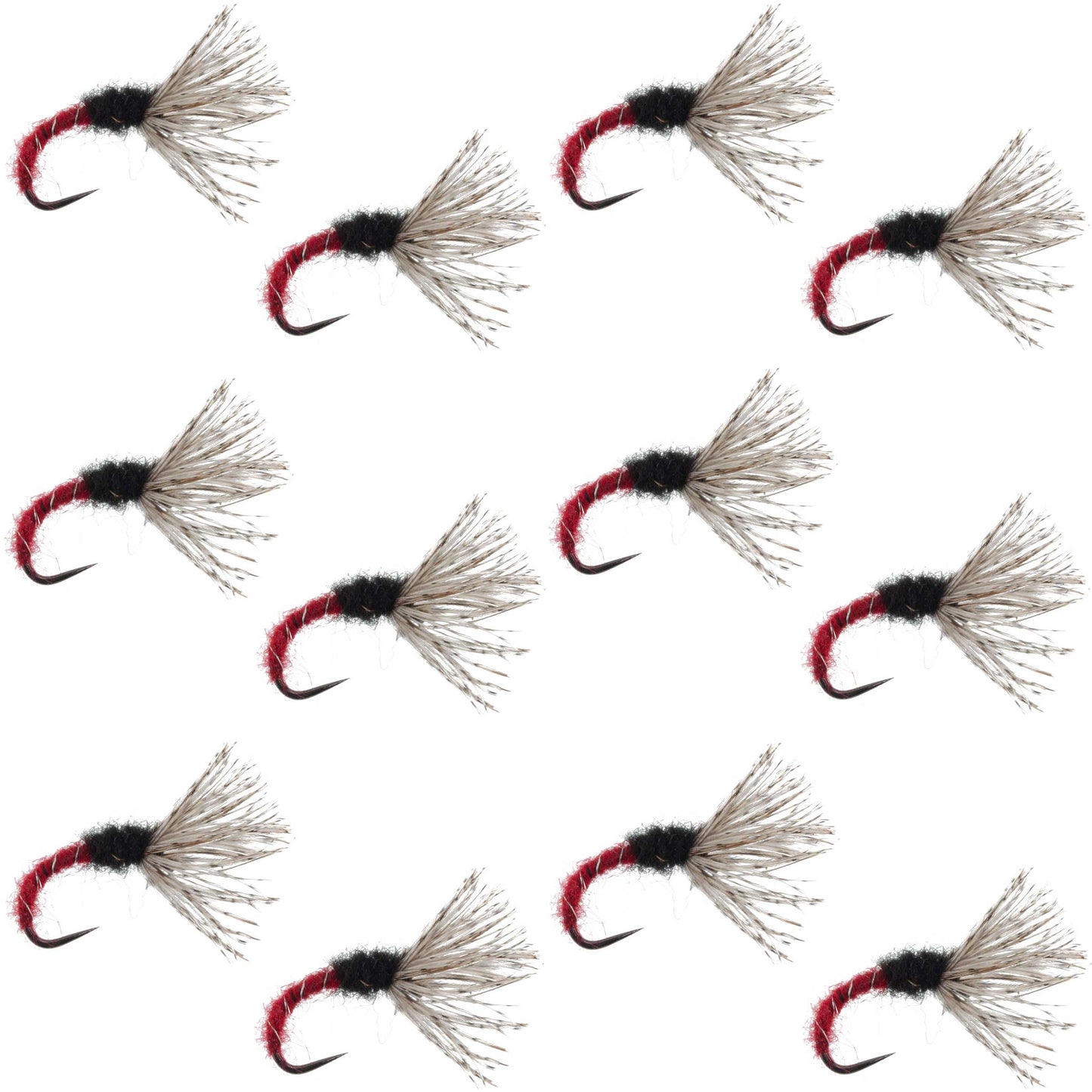 Red Zebra Sakasa Kebari - 12 Tenkara Flies - Size 12