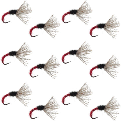 Red Zebra Sakasa Kebari - 12 Tenkara Flies - Size 14