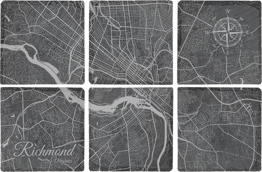 Richmond, Virginia Square Slate Coaster