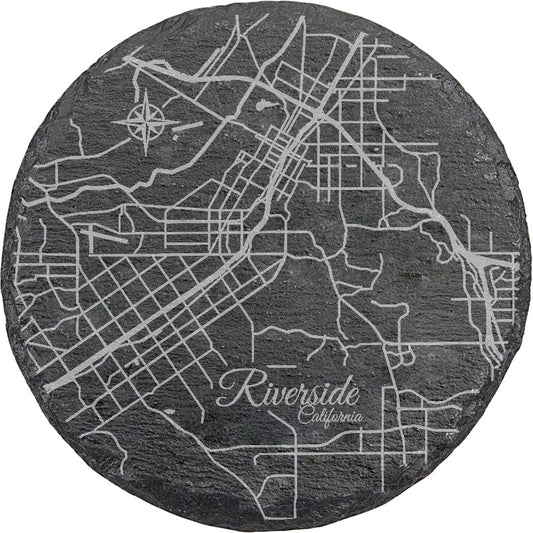Riverside, California Round Slate Coaster