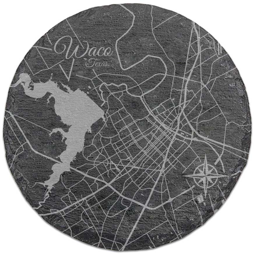 Waco, Texas Round Slate Coaster