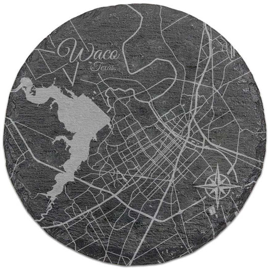 Waco, Texas Round Slate Coaster