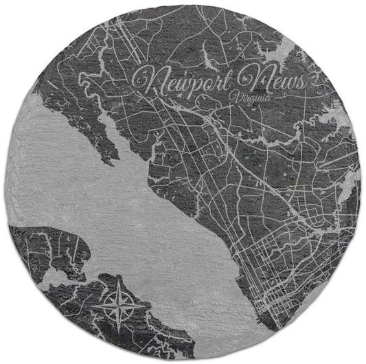 Newport News, Virginia Round Slate Coaster