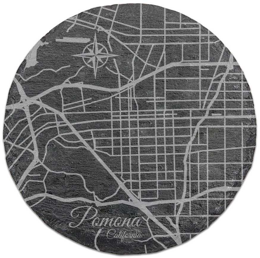 Pomona, California Round Slate Coaster