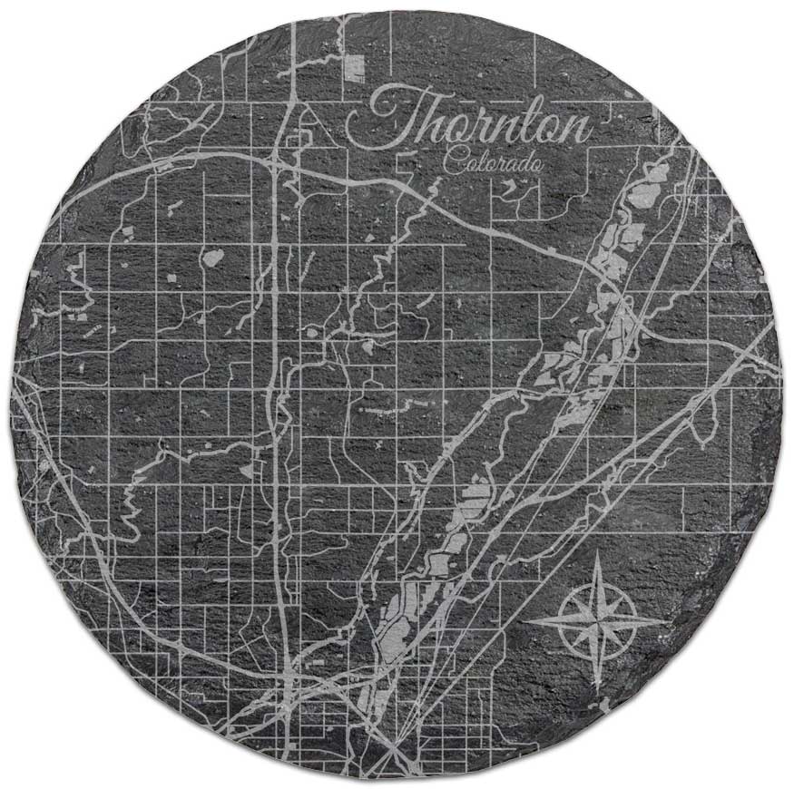Thornton, Colorado Round Slate Coaster