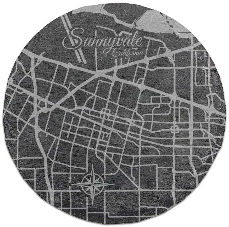 Sunnyvale, California Round Slate Coaster