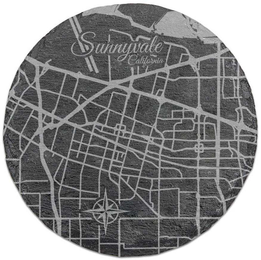 Sunnyvale, California Round Slate Coaster