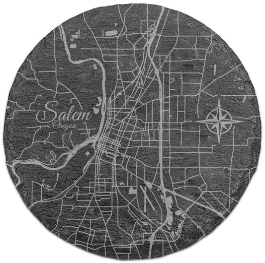 Salem, Oregon Round Slate Coaster