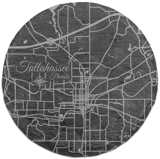Tallahassee, Florida Round Slate Coaster