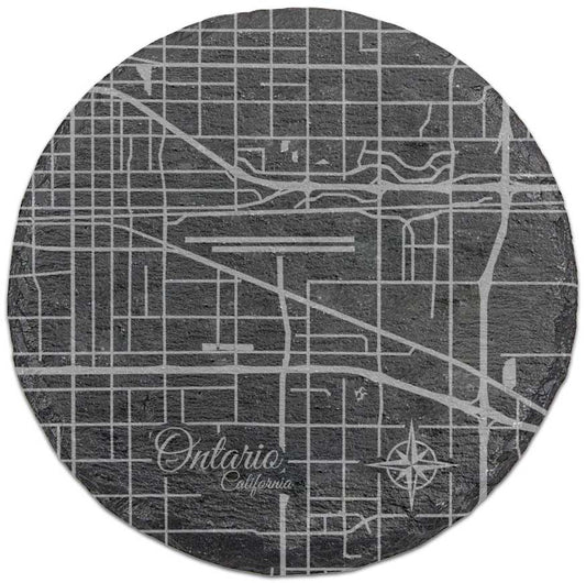 Ontario, California Round Slate Coaster