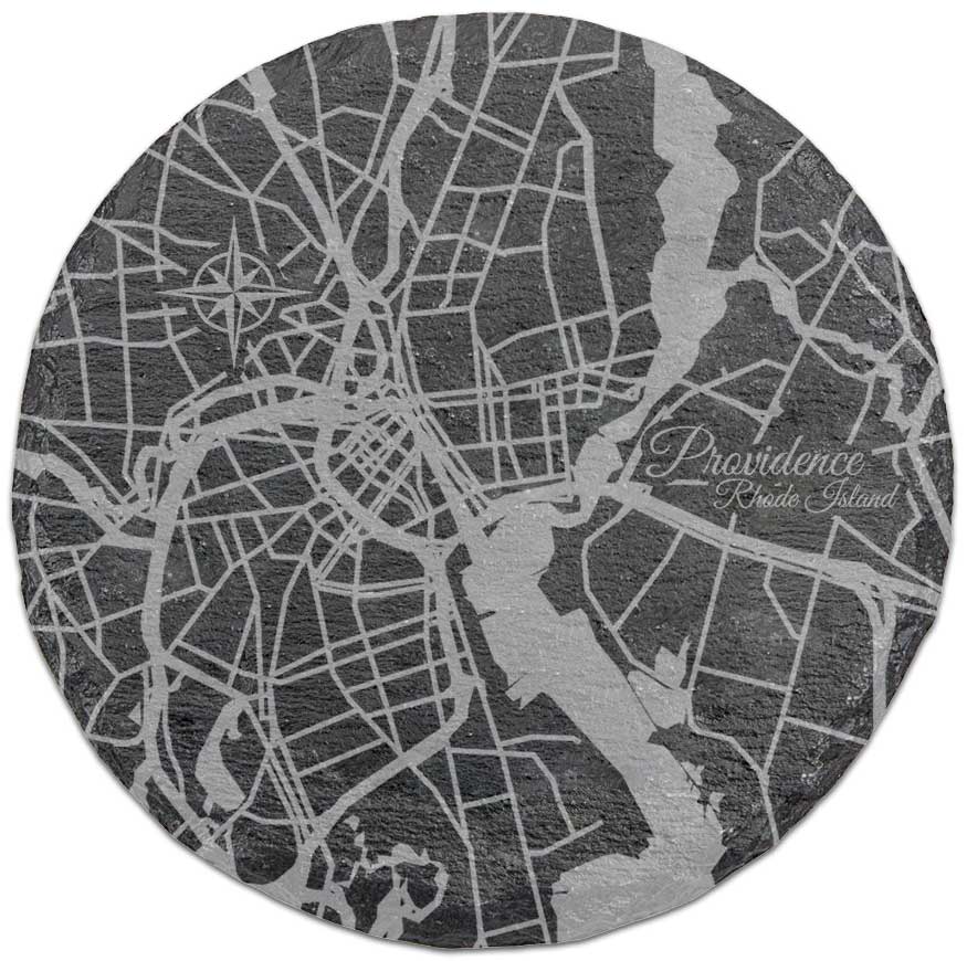 Providence, Rhode Island Round Slate Coaster