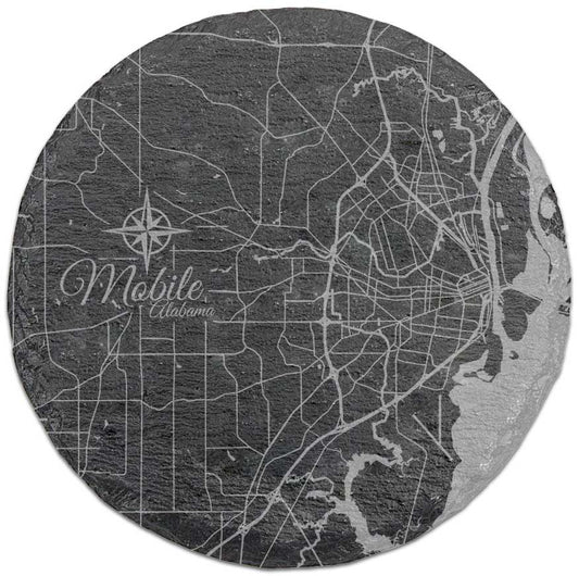 Mobile, Alabama Round Slate Coaster