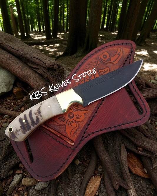 Rugged Cowboy Knife – 8.5" Rasp Steel Blade With Cross Draw Sheath
