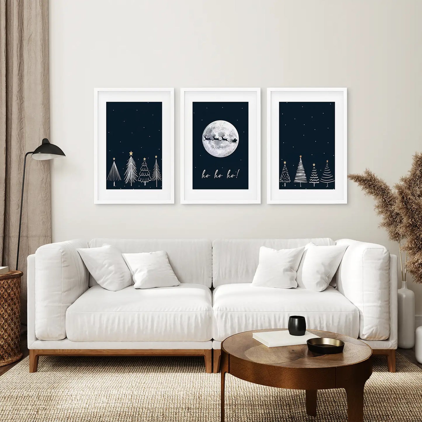 Winter Nordic Landscape Xmas Set of 3 Prints