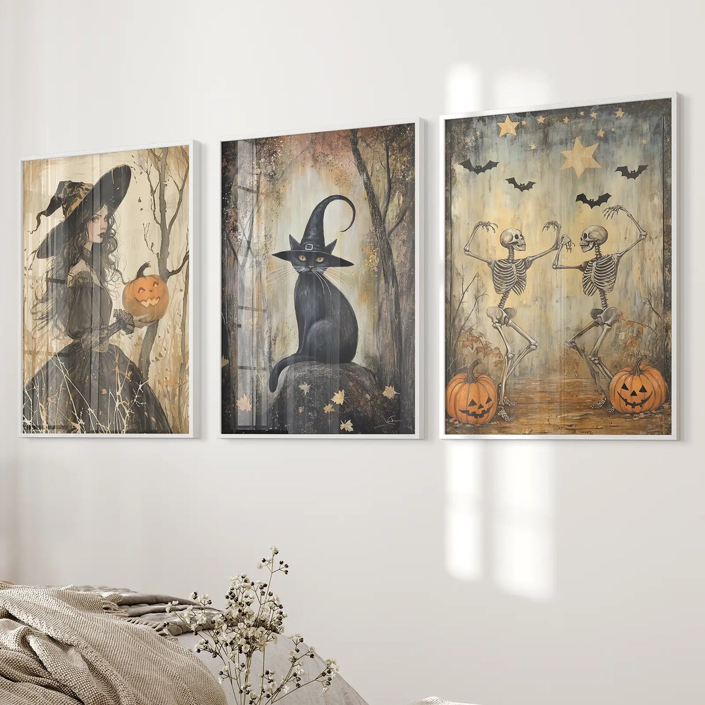Witchy Halloween Fall Decor Modern Wall Art Print