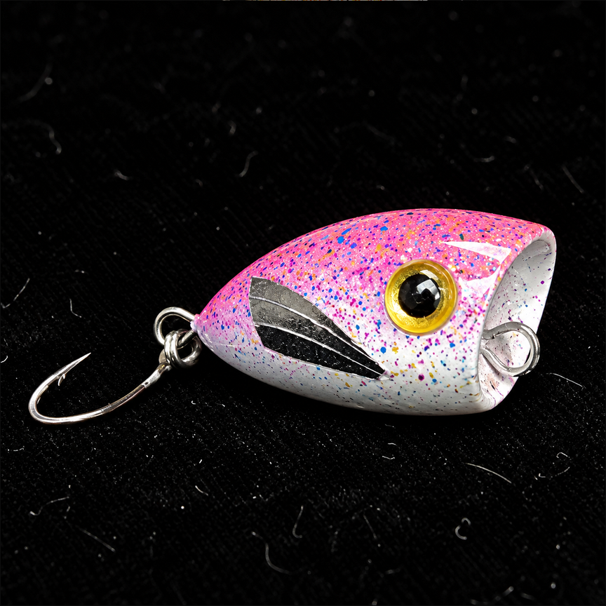 Boyan Creek Popper | 17mm Hand-Carved Balsa Micro Popper – 0.5g