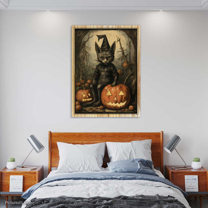 Vintage Cat and Pumpkin