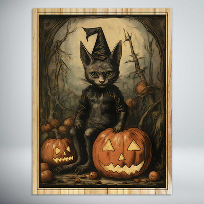 Vintage Cat and Pumpkin