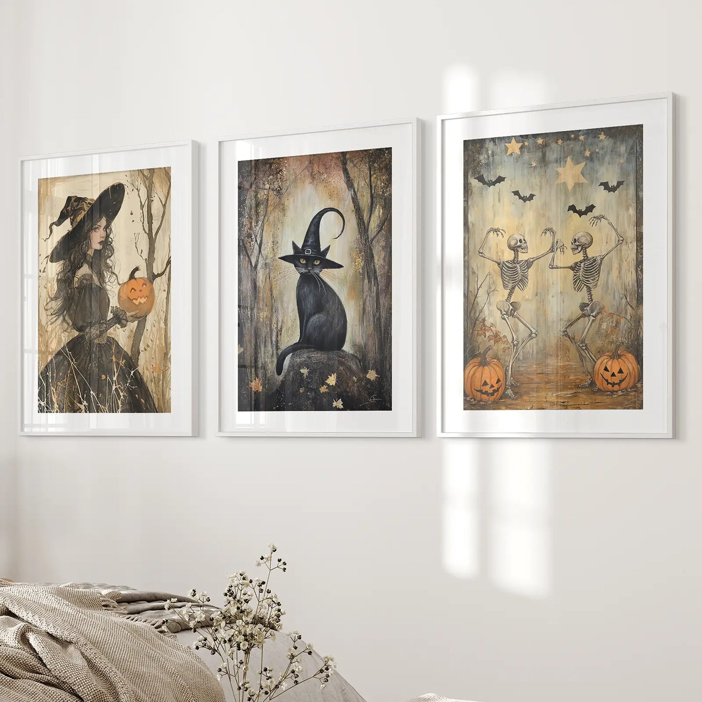 Witchy Halloween Fall Decor Modern Wall Art Print