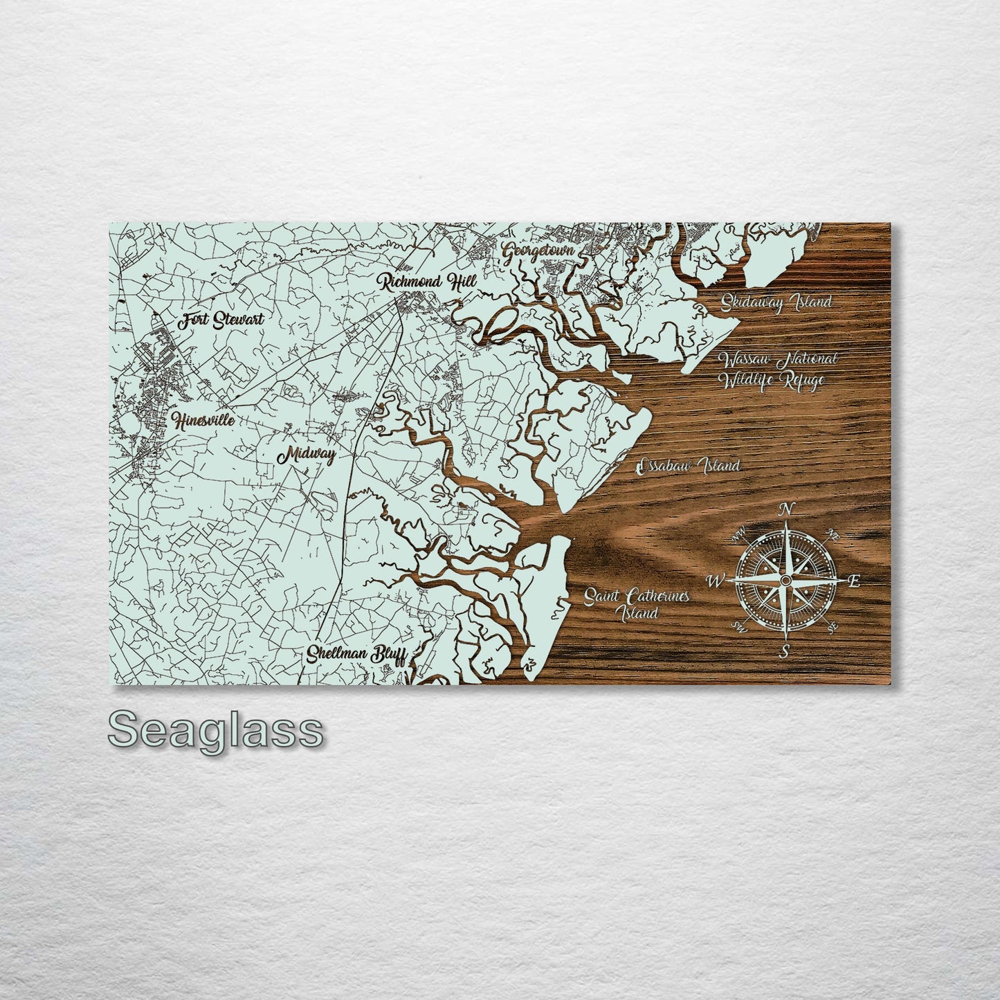 Skidaway to Saint Catherines Island, Georgia Whimsical Map