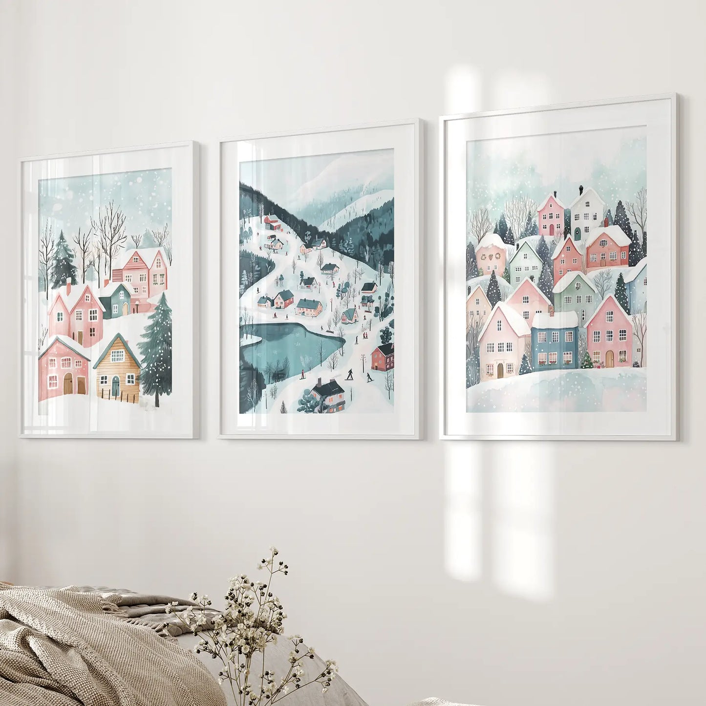 Christmas Village Cute Winter Landscape Posters