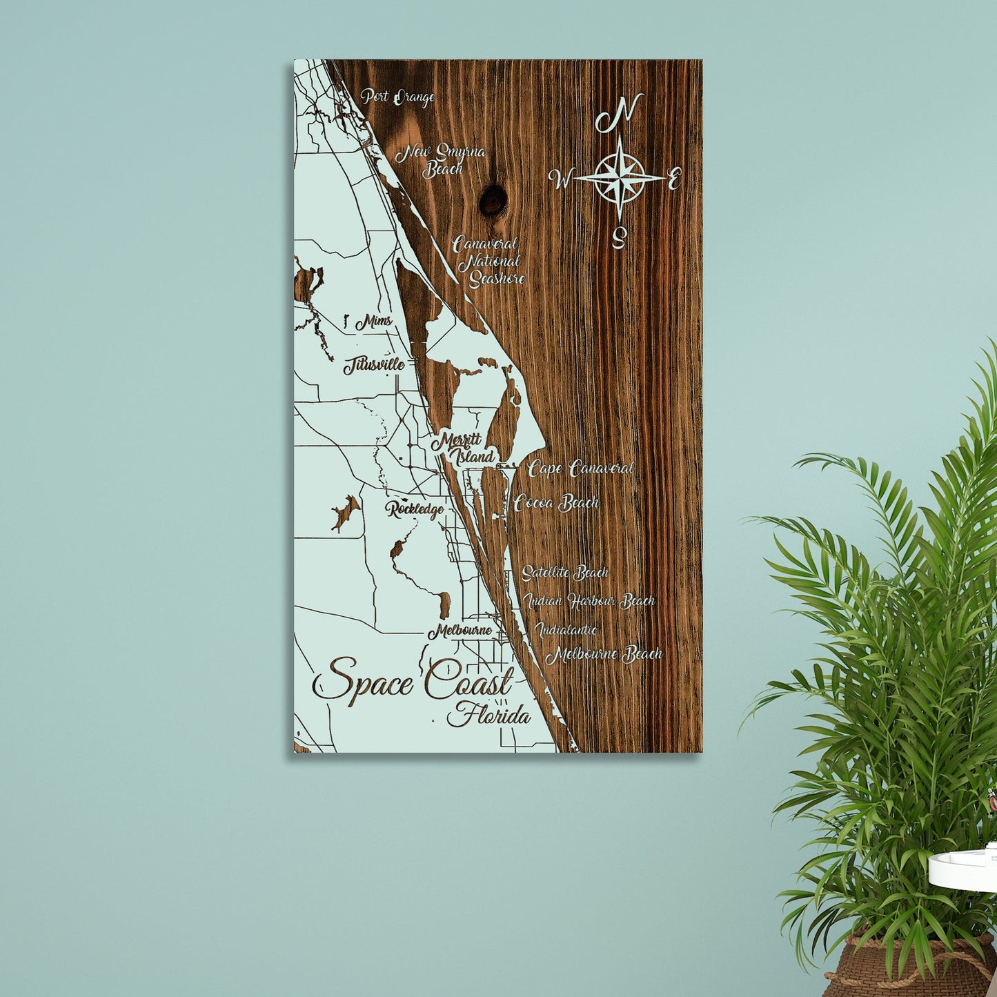 Space Coast, Florida Whimsical Map