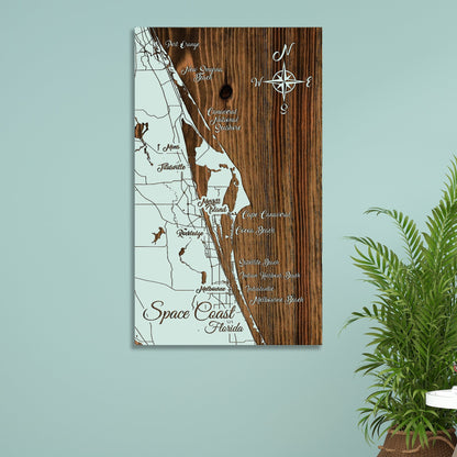 Space Coast, Florida Whimsical Map