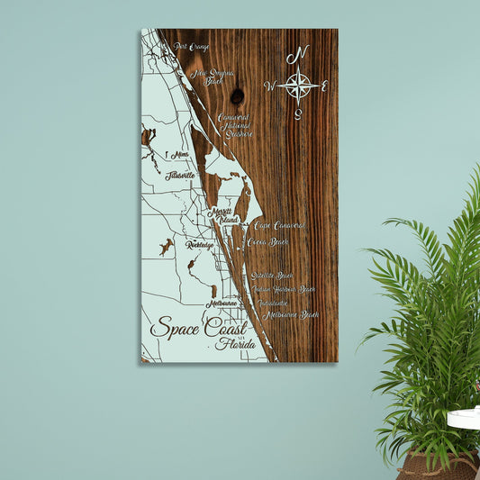 Space Coast, Florida Whimsical Map