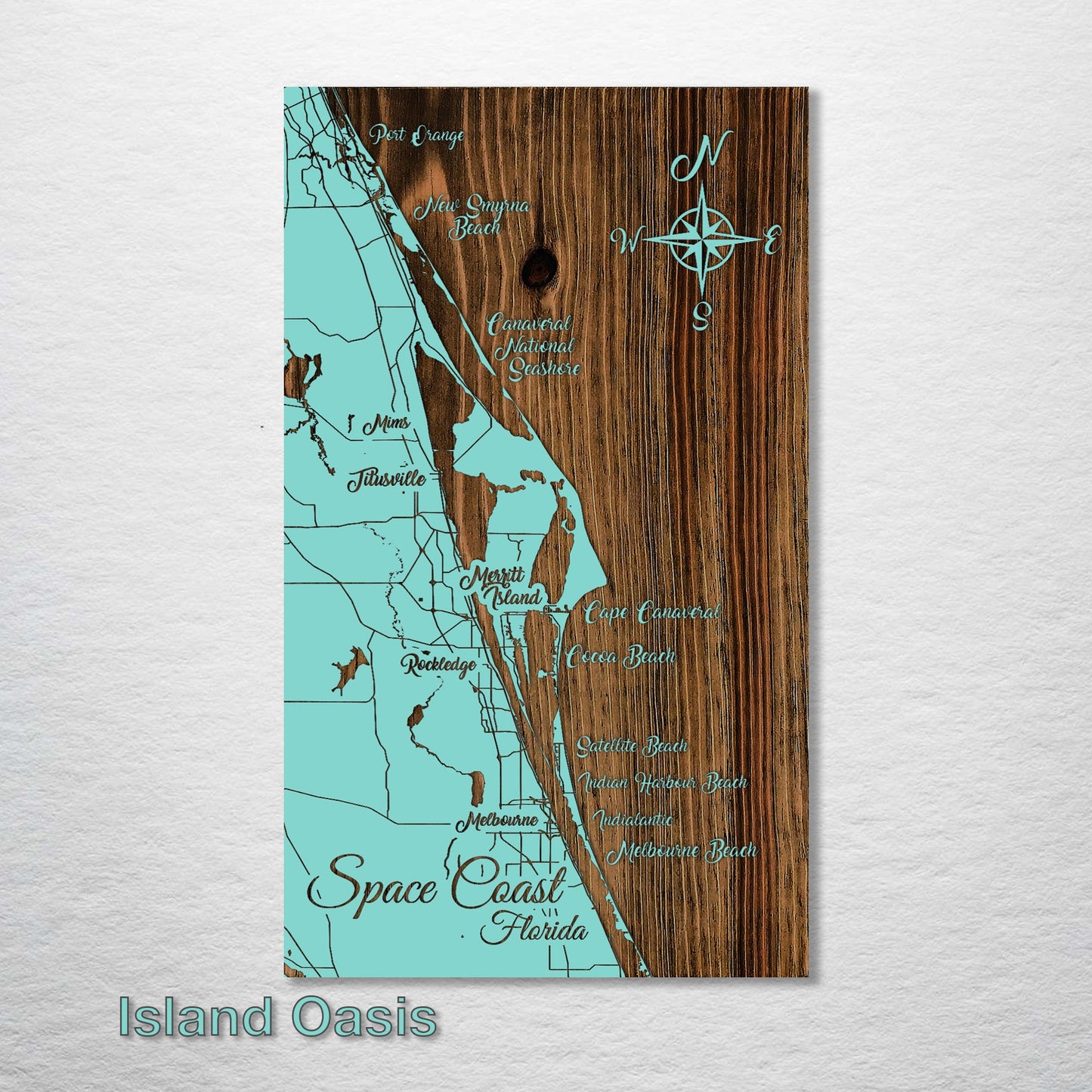 Space Coast, Florida Whimsical Map