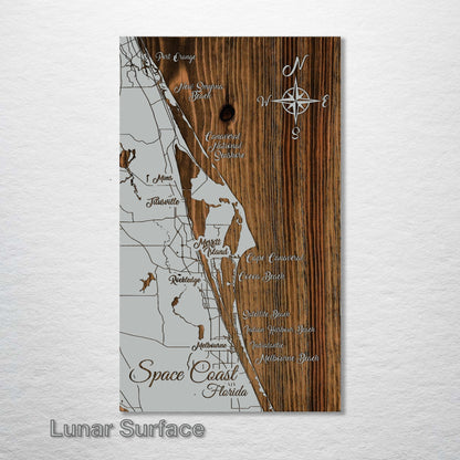 Space Coast, Florida Whimsical Map