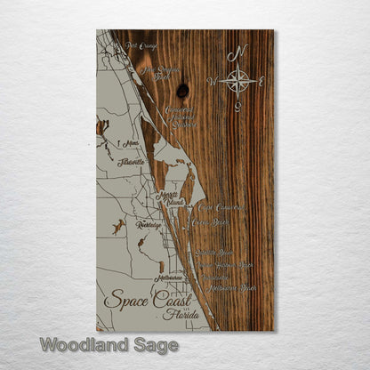 Space Coast, Florida Whimsical Map