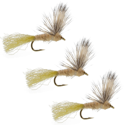3 Pack Sparkle Dun Callibaetis Mayfly Flies Hook size 16
