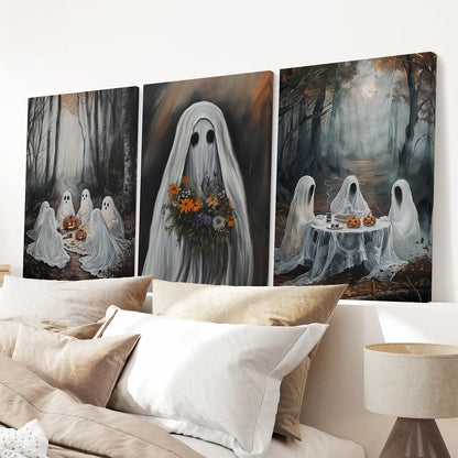 Moody Halloween Ghosts Trendy Wall Art Poster