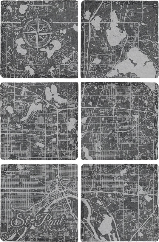 St Paul, Minnesota Square Slate Coaster