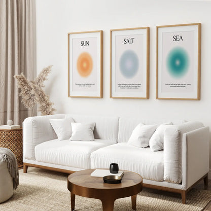 Sun Salt and Sea Aura Posters Wall Decor Set