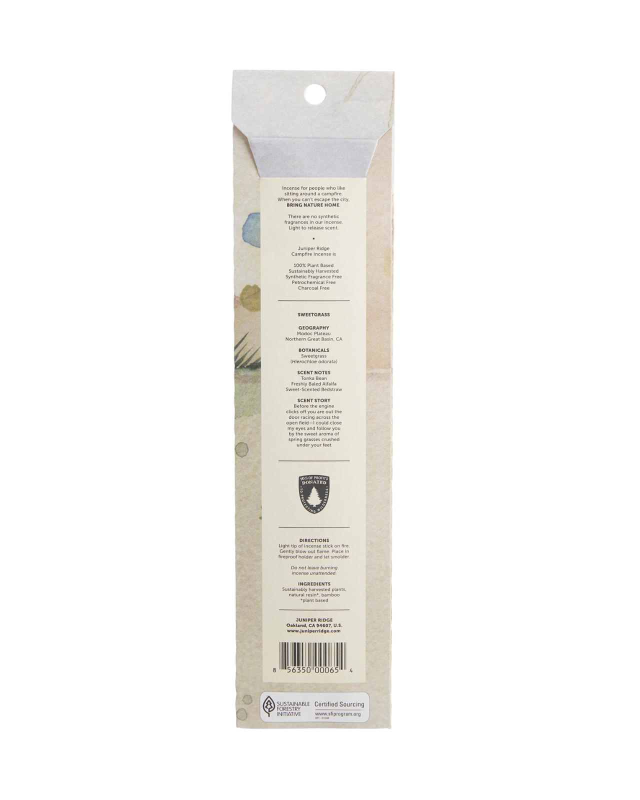 Sweetgrass Campfire Incense (20 Sticks)