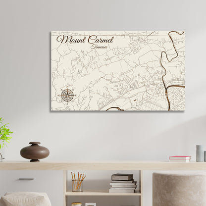 Mount Carmel, Tennessee Street Map