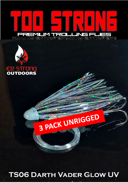 Ice Strong Outdoors - Too Strong Premium Trolling Flies - 3 Pack Unrigged - NEW 2026 Colors RELEASED!
