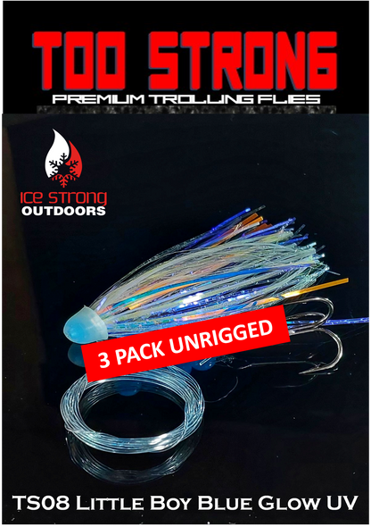 Ice Strong Outdoors - Too Strong Premium Trolling Flies - 3 Pack Unrigged - NEW 2026 Colors RELEASED!