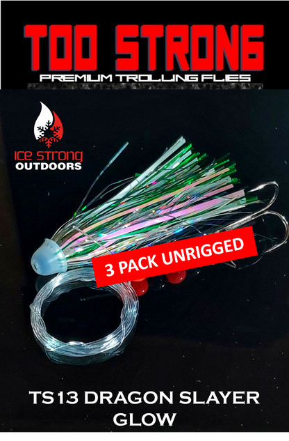 Too Strong Premium Trolling Flies - 3 Pack Unrigged